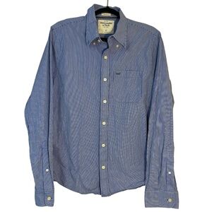 Abercrombie Fitch Y2K Revival Muscle Button Up Shirt Mens L Preppy Blue